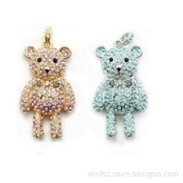 Golden Color Crystal Bear Shape USB